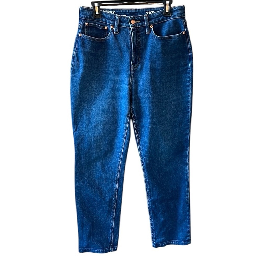J. Crew Sz 29 Tall Curvy Classic Straight Medium Dark Wash Jeans. High Rise